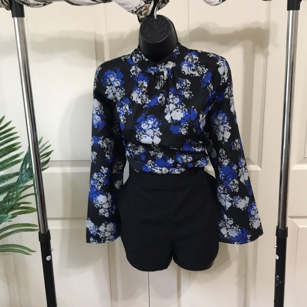 Floral Romper With Long Sleeves